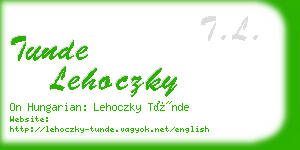 tunde lehoczky business card